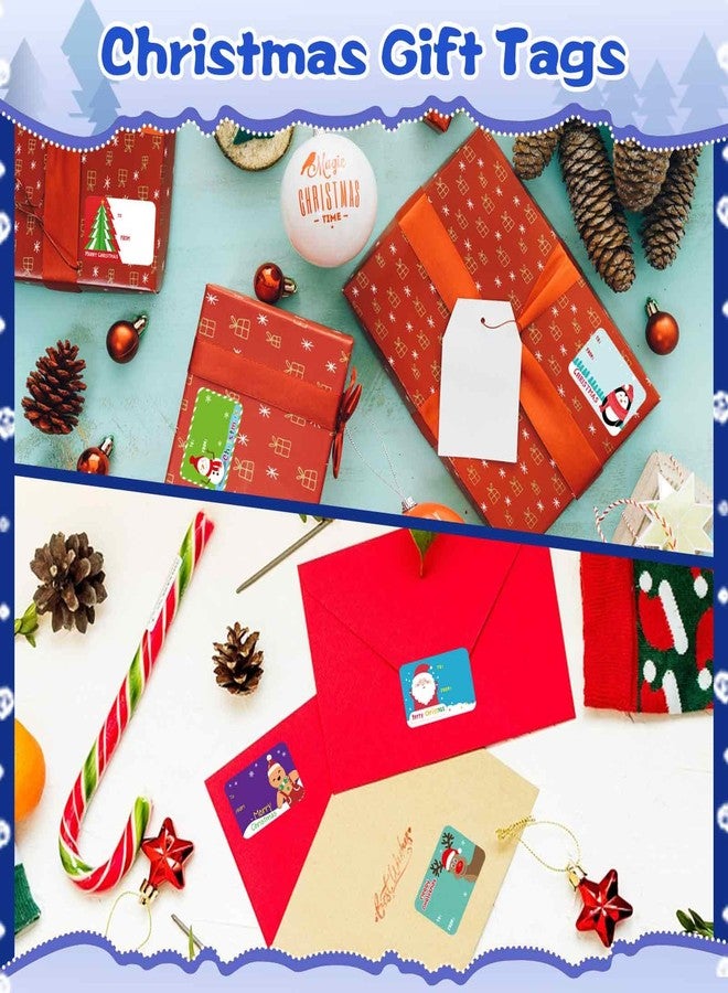 OTAITY Christmas Gift Tags 300 PCS Christmas Presents Stickers with Santa Claus Snowman Reindeer DIY Self Adhesive Christmas Tags for Christmas Gift Bags and Wrapped Presents - Image 5